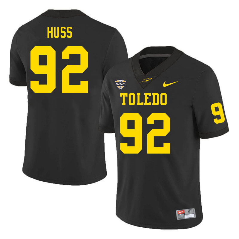Toledo Rockets #92 Tommy Huss College Football Jerseys Stitched Sale-Black